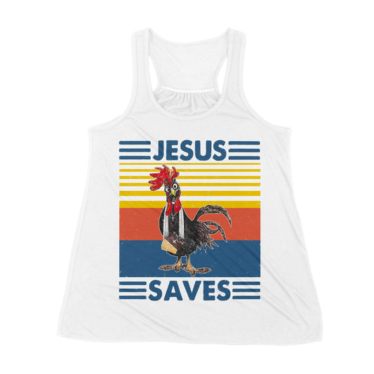 Premium Women's Tank - Chicken Jesus Saves