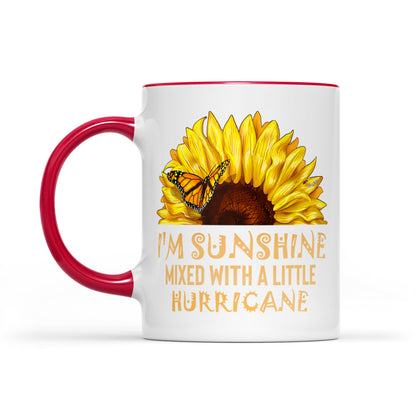 I’m Sunshine Mixed With A Little Hurricane Sunflower Butterfly Accent Mug