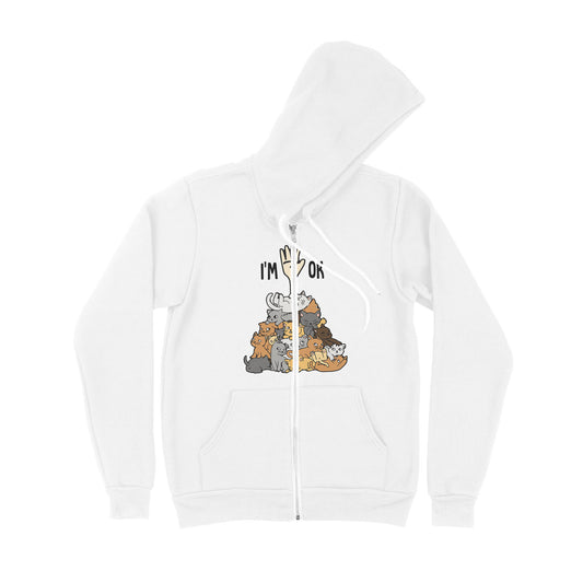 Full Of Cats Im Ok - Premium Zip Hoodie