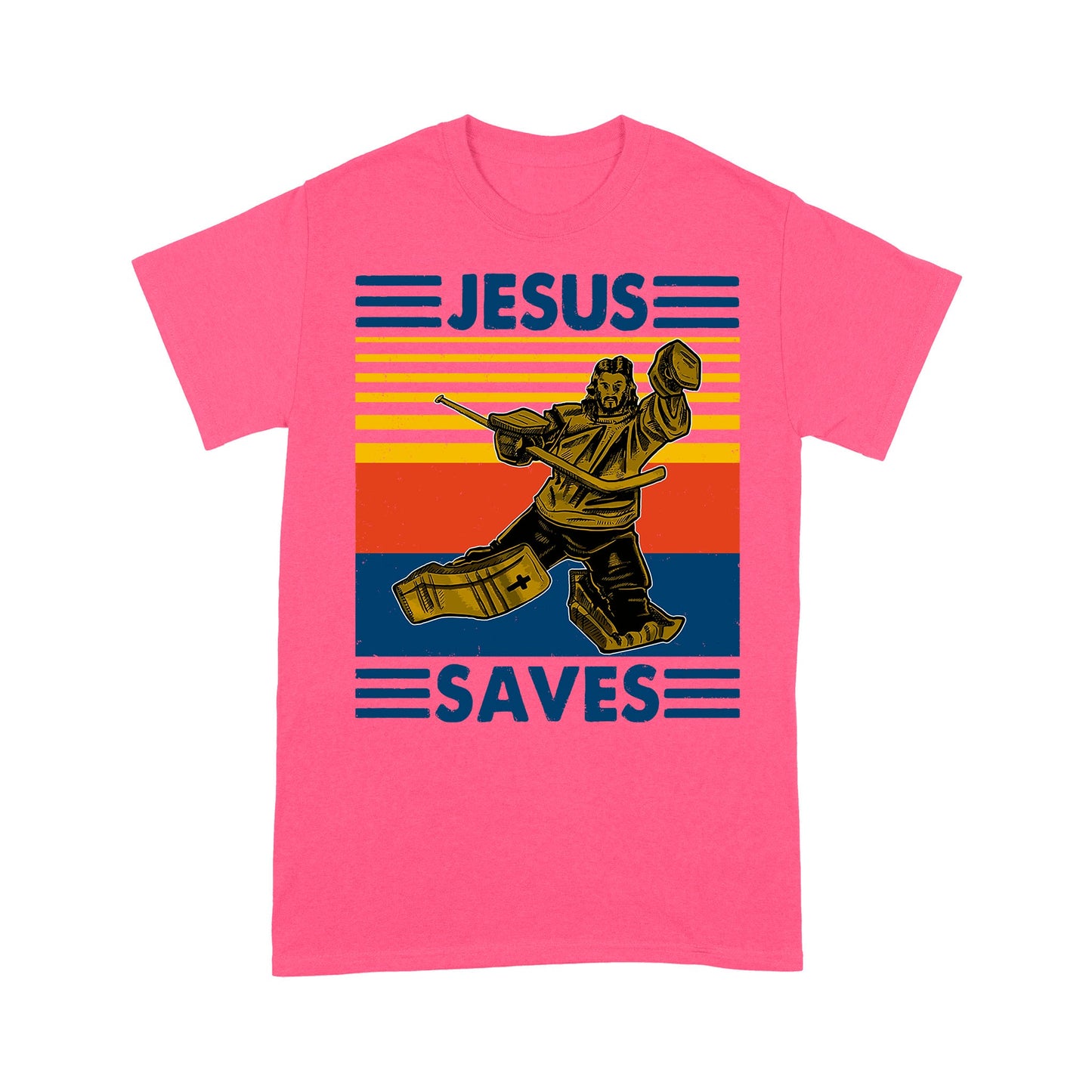 Jesus Saves Funny Vintage Hockey Ice Hockey Standard T-Shirt