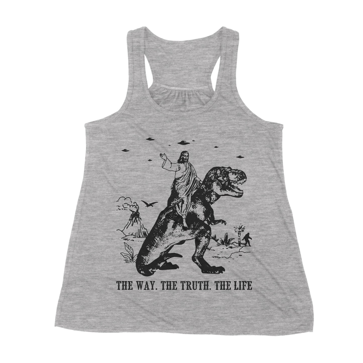 Premium Women's Tank - Jesus Riding Dinosaur The Way. The Truth. The Life