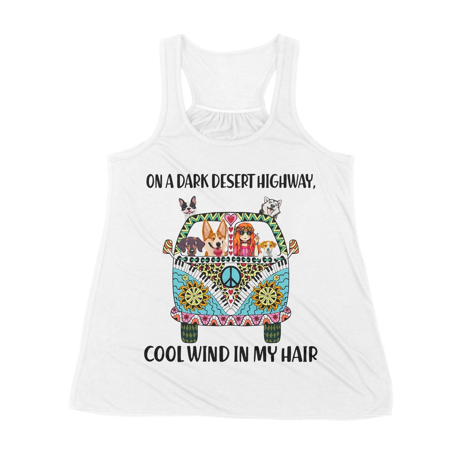 Premium Women's Tank - On A Dark Desert Highway Cool Wind In My Hair Car Hippie