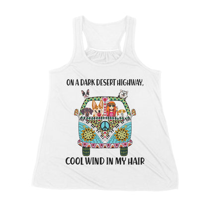 Premium Women's Tank - On A Dark Desert Highway Cool Wind In My Hair Car Hippie