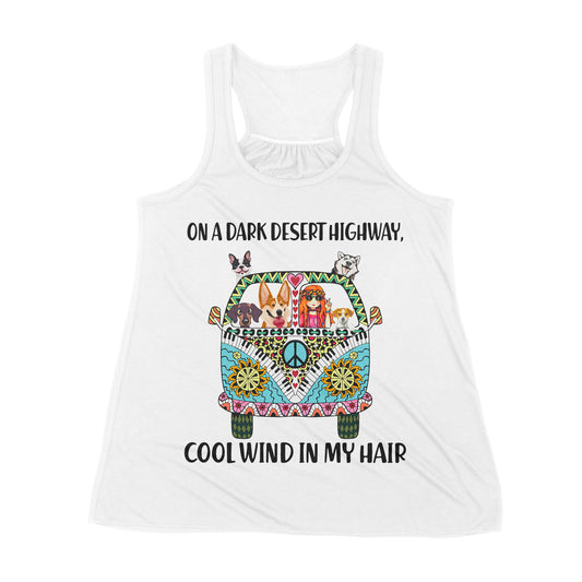 Premium Women's Tank - On A Dark Desert Highway Cool Wind In My Hair Car Hippie