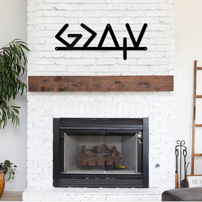 God Greater Than Highs And Lows Cut Metal Sign