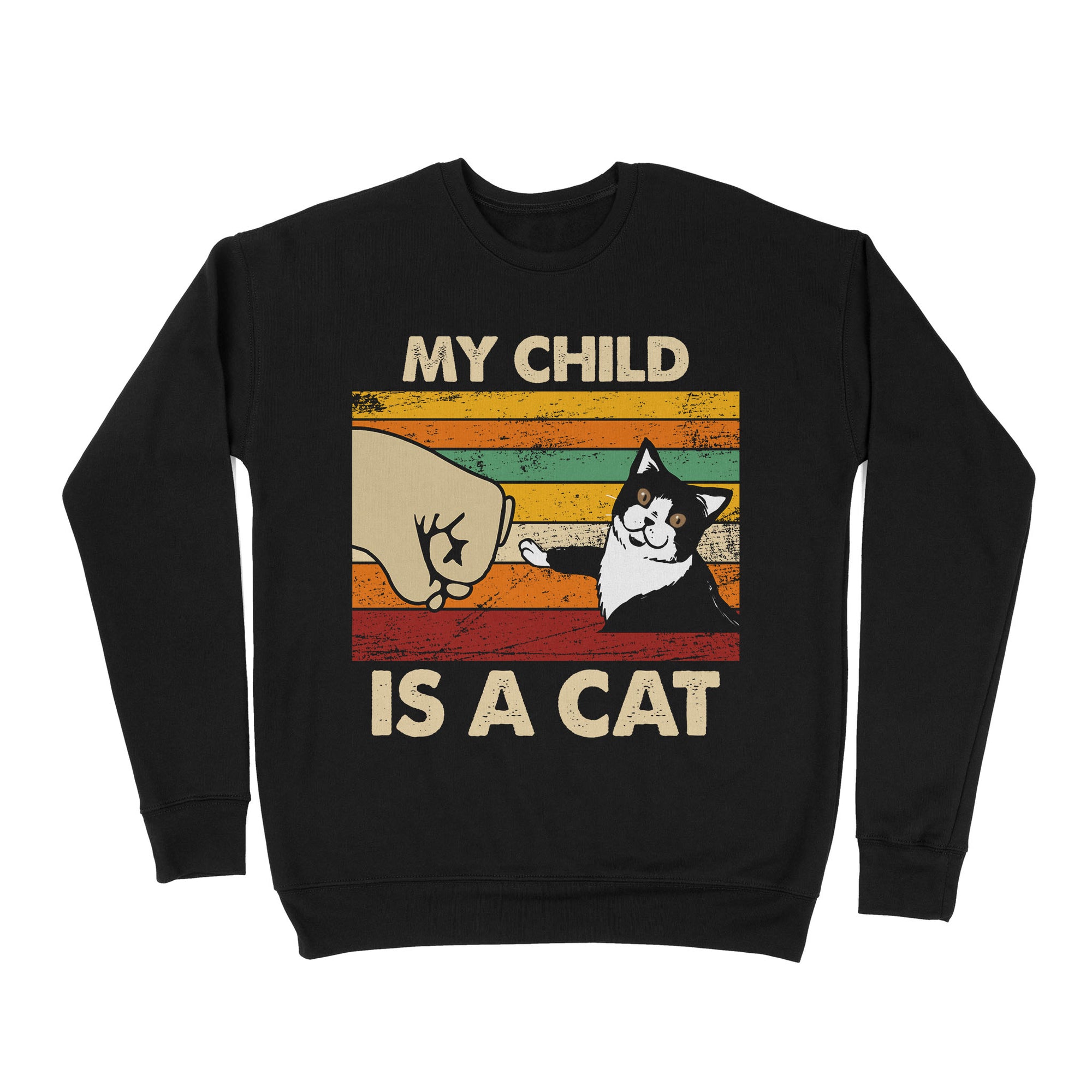 Premium Crew Neck Sweatshirt - My Child Is A Cat
