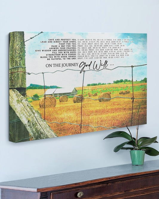 On the Journey God Will Farmer Canvas Prints