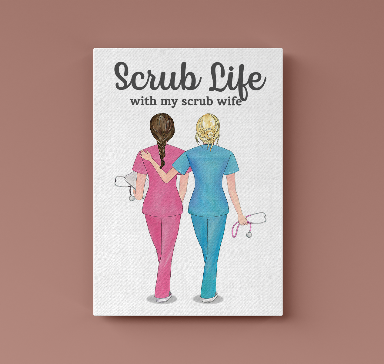 Scrub Life With Scrub Wife Nurses Canvas Prints