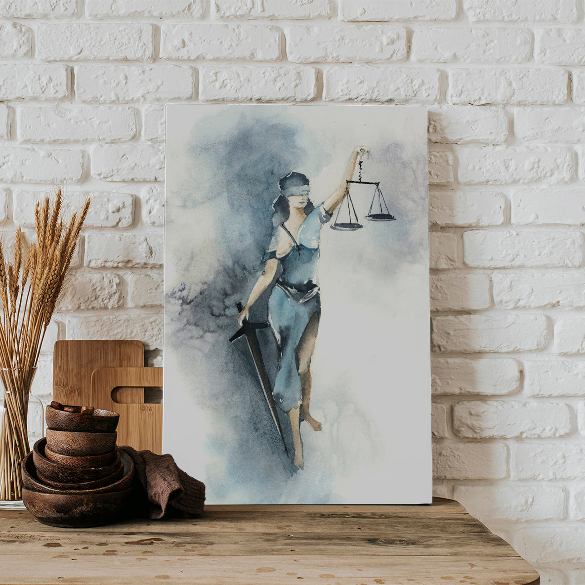 Lady Justice Lawyers Office Painting, Giclee Museum Quality Fine Art Print, Home Office Decor, Lawyer Gift Idea Canvas Prints