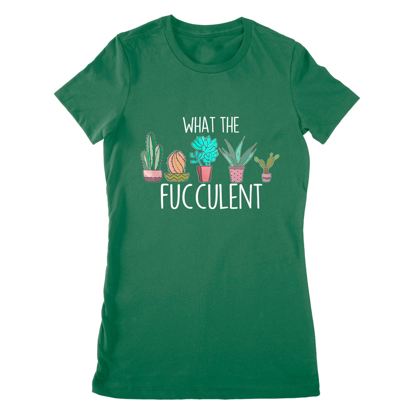 Premium Women's T-shirt - What the Fucculent Cactus Succulents Plants Gardening