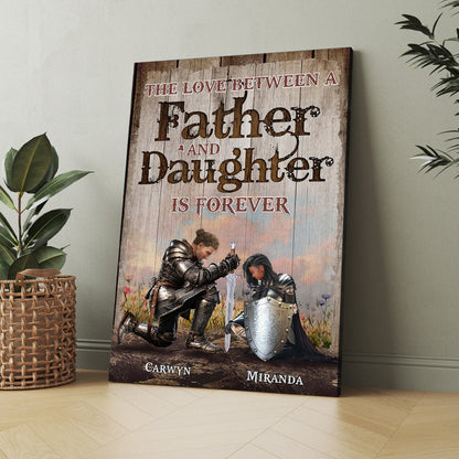 Personalized Dad And Daughter Warrior With Quote Love Poster Canvas