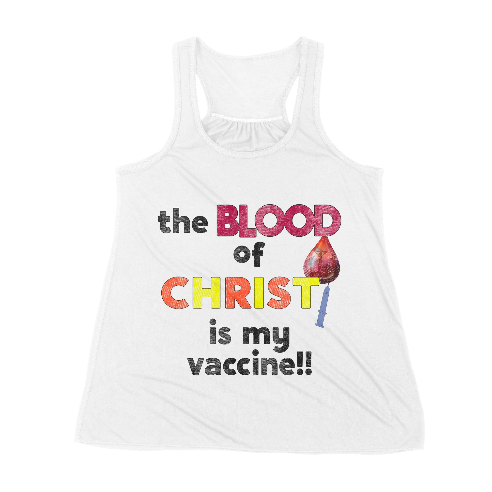 Premium Women's Tank - The Blood Of Jesus Is My Vaccine Christian Anti Vaccine