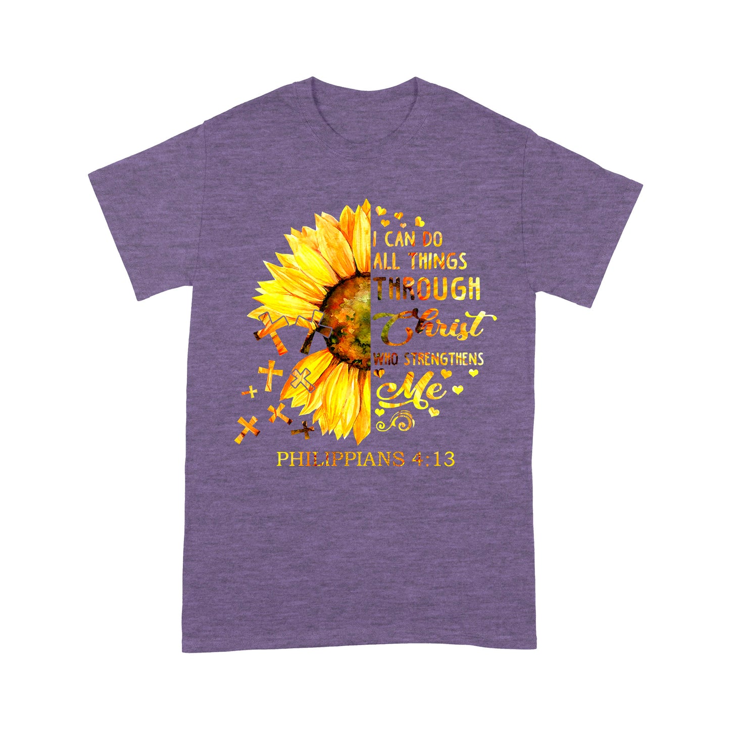 Premium T-shirt - I Can Do All Things Through Christ Who Strengthens Me Daisy Flower