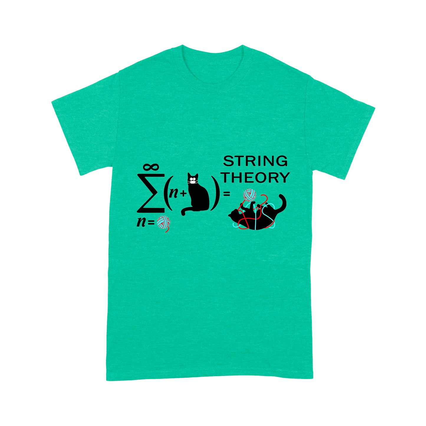 Premium T-shirt - String Theory Funny Maths Cat Wool