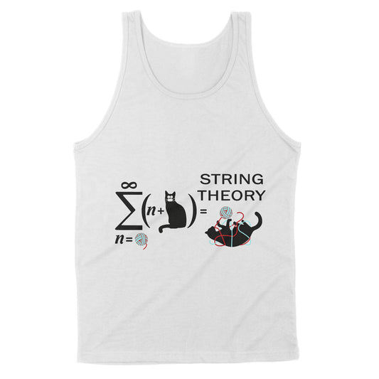 Premium Tank - String Theory Funny Maths Cat Wool