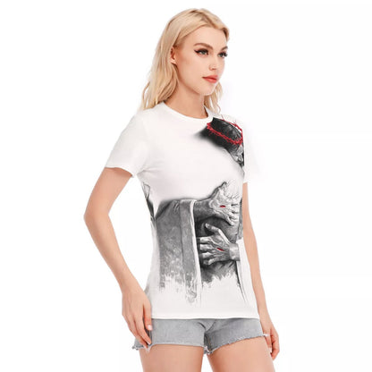 All-Over Print Women's Round Neck T-Shirt | 190GSM Cotton