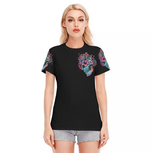 All-Over Print Women's Round Neck T-Shirt | 190GSM Cotton