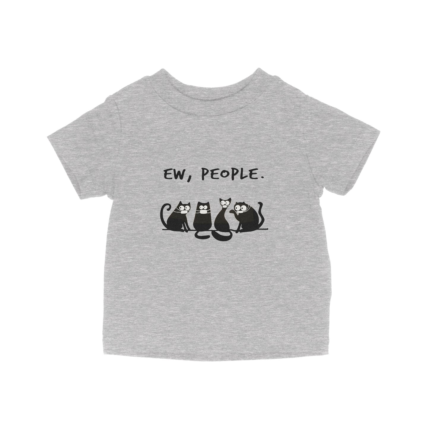 Ew People Funny Black Cat Wearing Mask - Baby T-Shirt