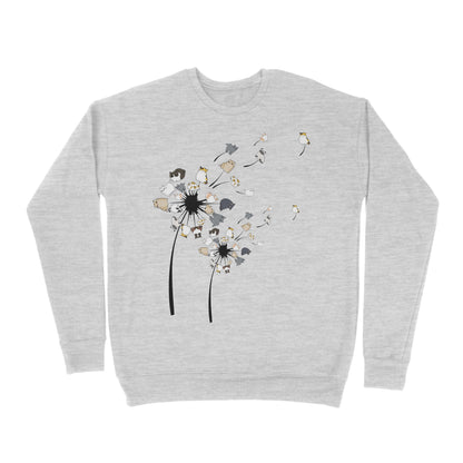 Premium Crew Neck Sweatshirt - Dandelion Cats Flower