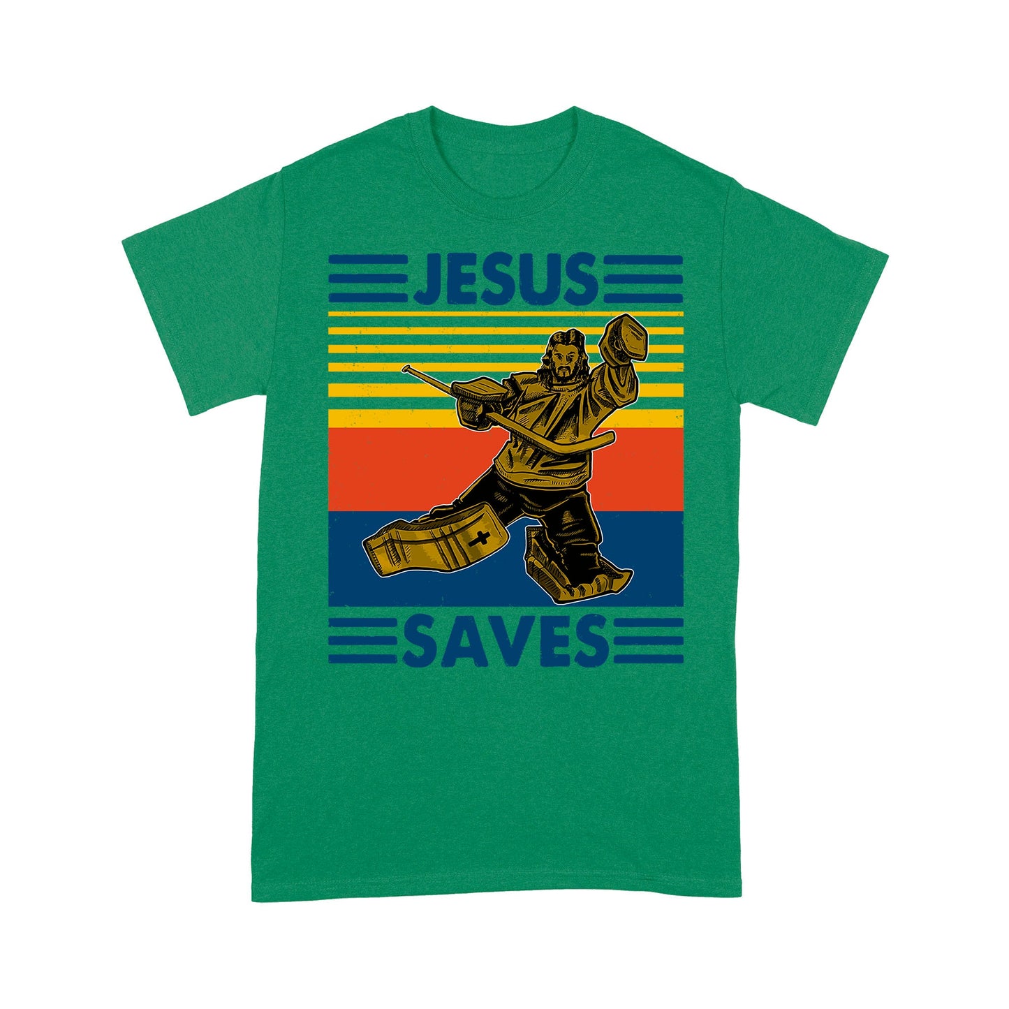 Jesus Saves Funny Vintage Hockey Ice Hockey Standard T-Shirt