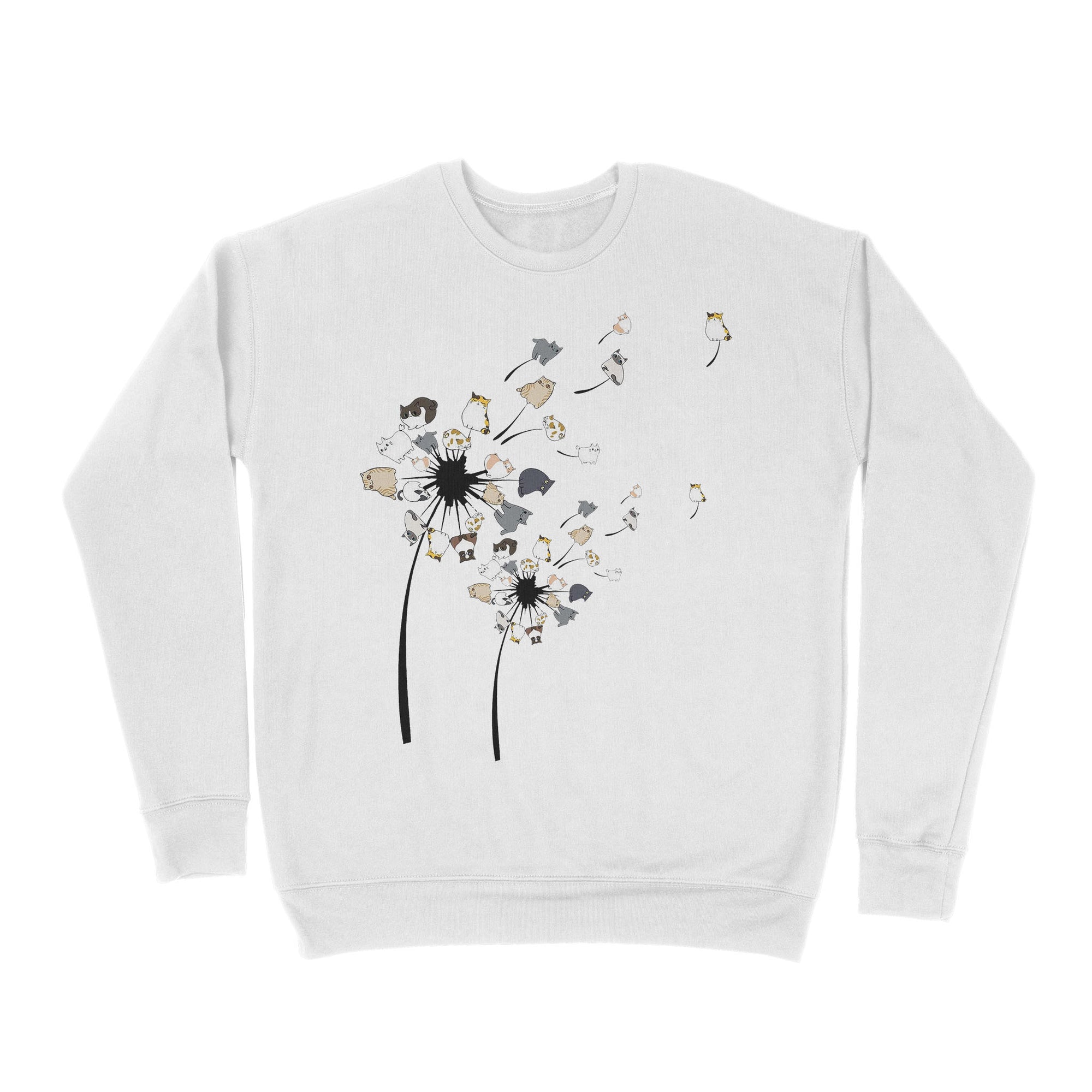 Premium Crew Neck Sweatshirt - Dandelion Cats Flower