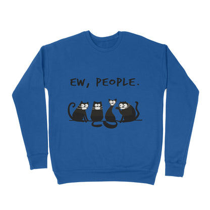 Premium Crew Neck Sweatshirt - Ew People Funny Black Cat Wearing Mask