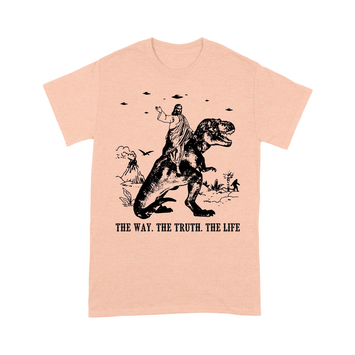 Premium T-shirt - Jesus Riding Dinosaur The Way. The Truth. The Life