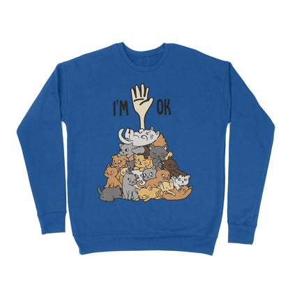 Premium Crew Neck Sweatshirt - Full Of Cats Im Ok