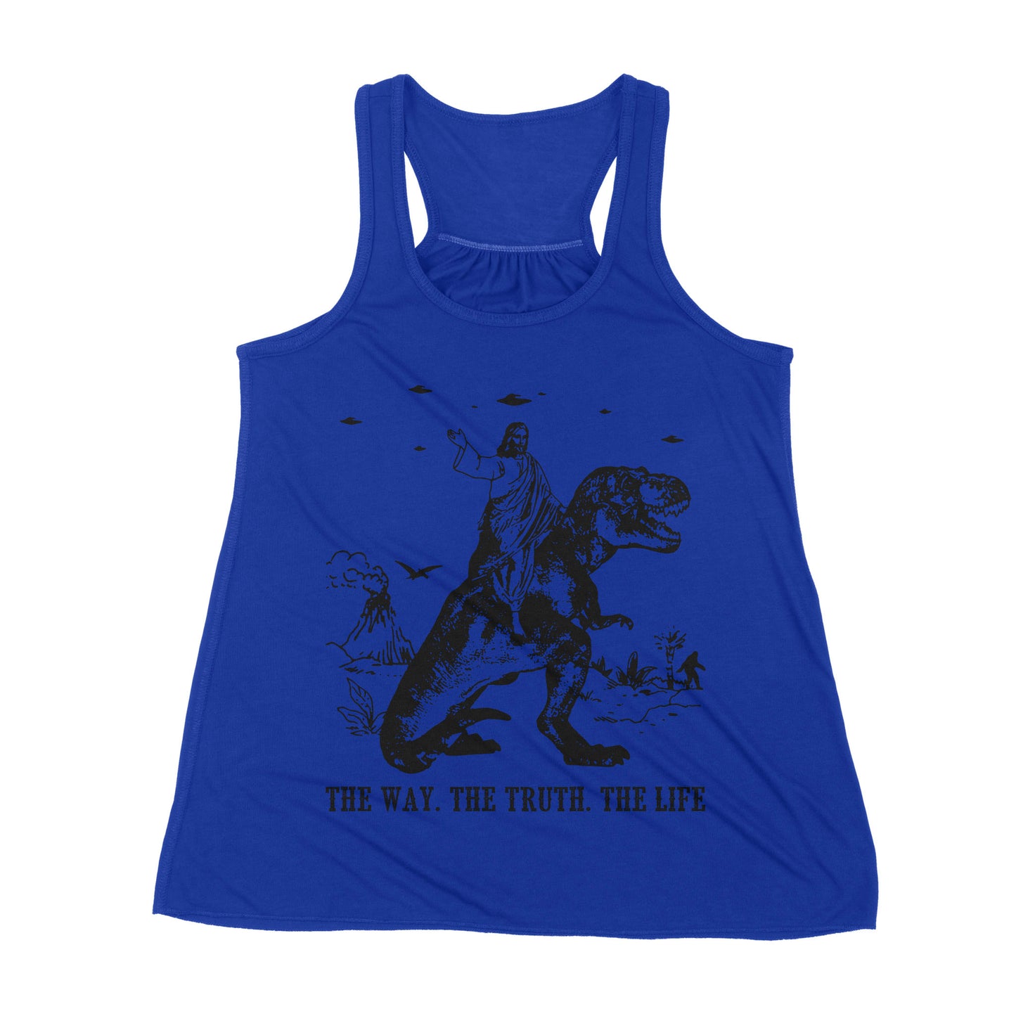 Premium Women's Tank - Jesus Riding Dinosaur The Way. The Truth. The Life