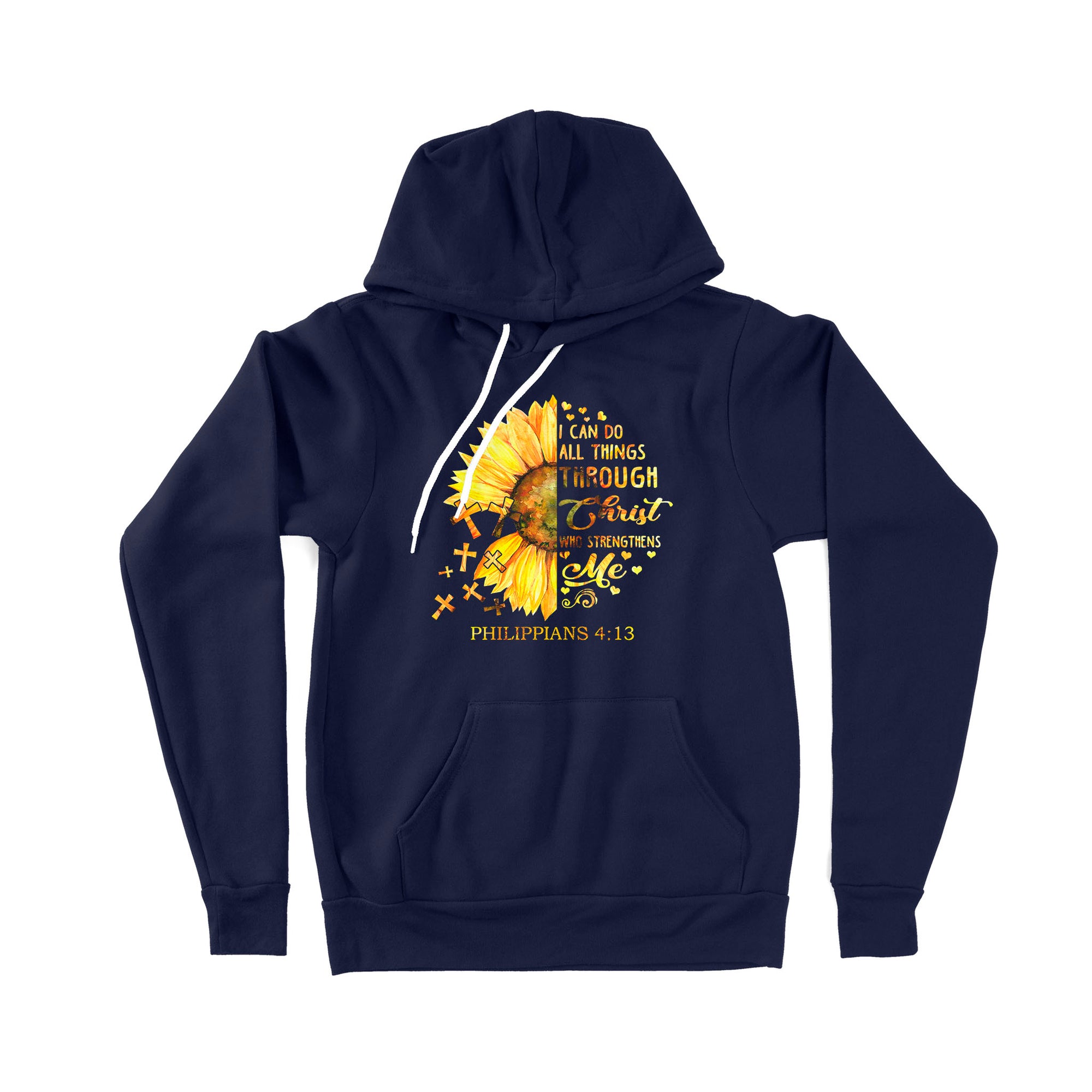 I Can Do All Things Through Christ Who Strengthens Me Daisy Flower - Premium Hoodie