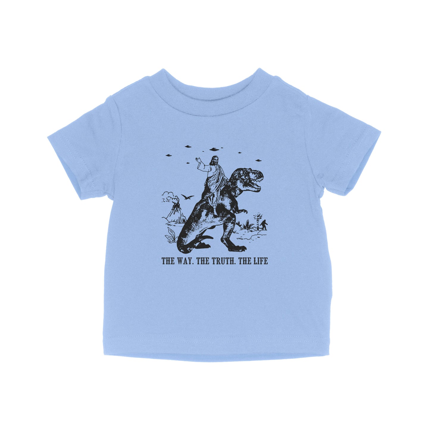 Jesus Riding Dinosaur The Way. The Truth. The Life - Baby T-Shirt