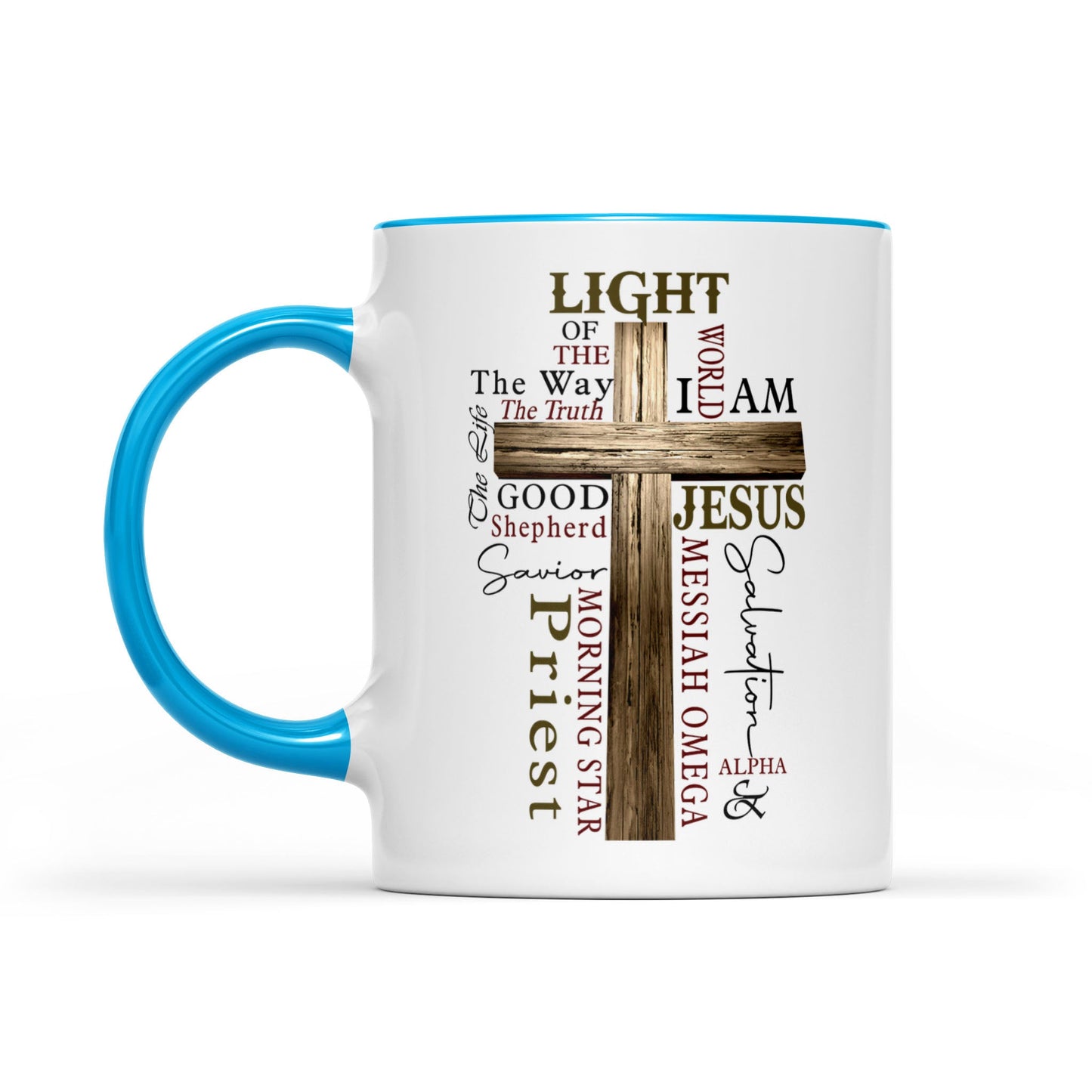 Accent Mug Light of The World John 8:12 Bible Verse - Names of Jesus Mug For Men and Women