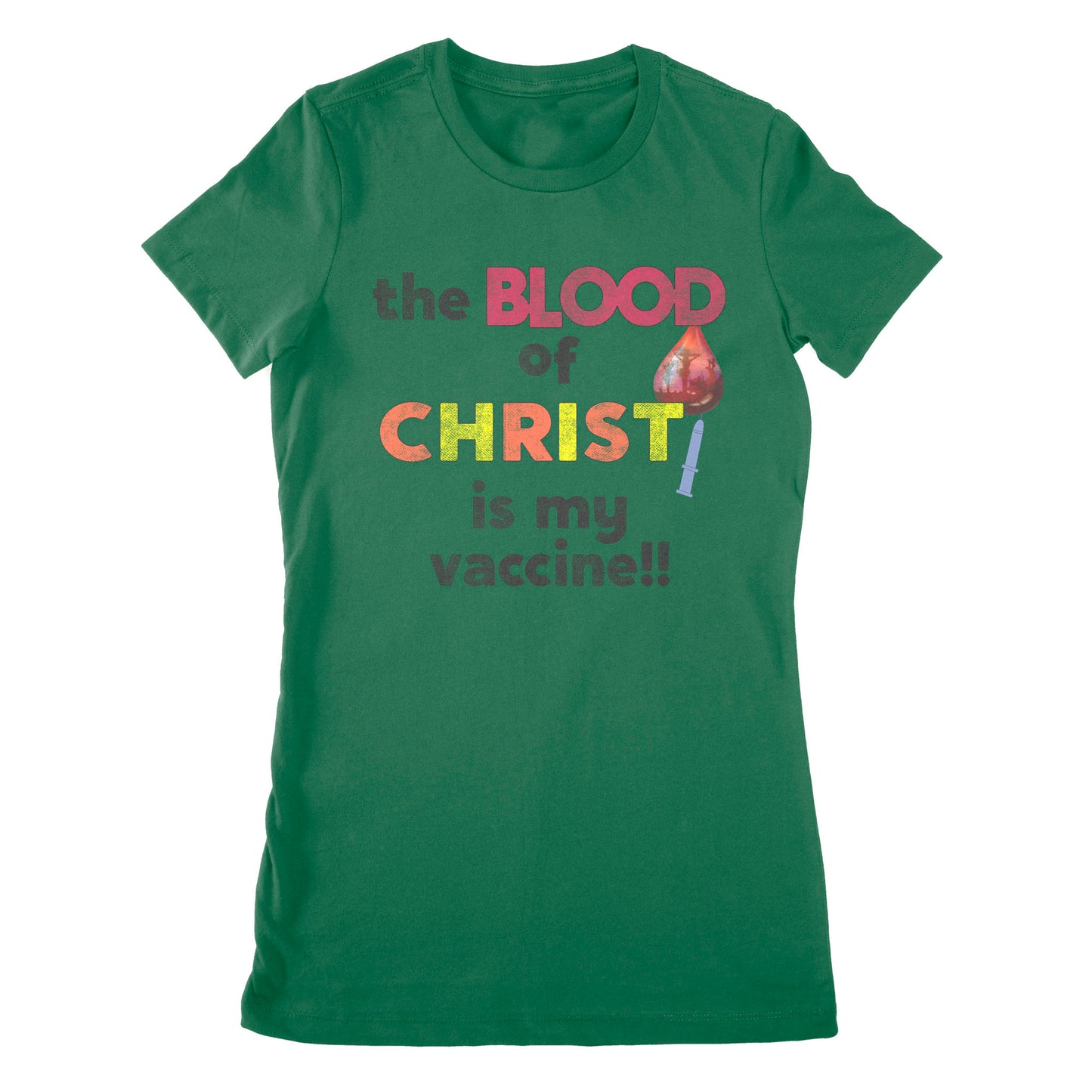 Premium Women's T-shirt - The Blood Of Jesus Is My Vaccine Christian Anti Vaccine