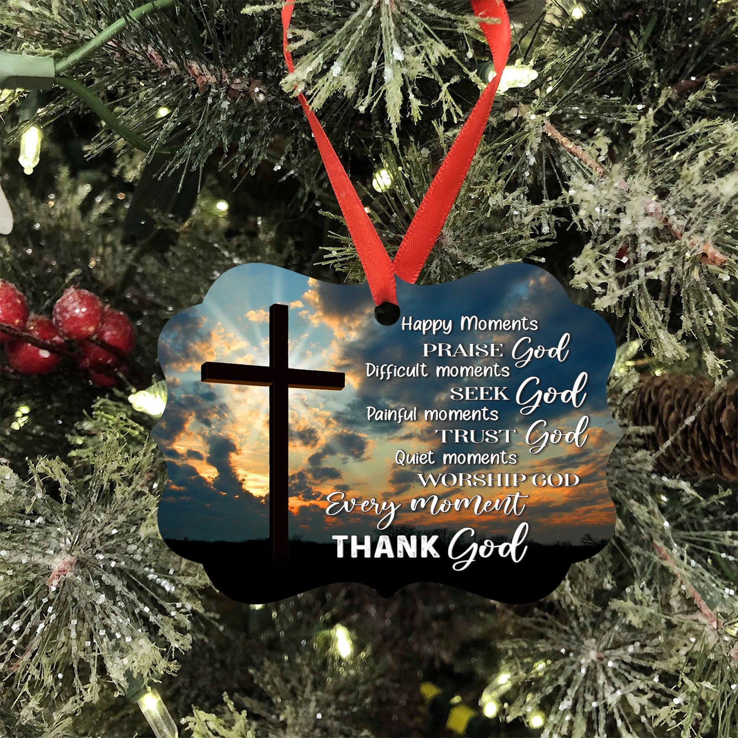 Happy Moments Praise God Medallion Metal Ornament