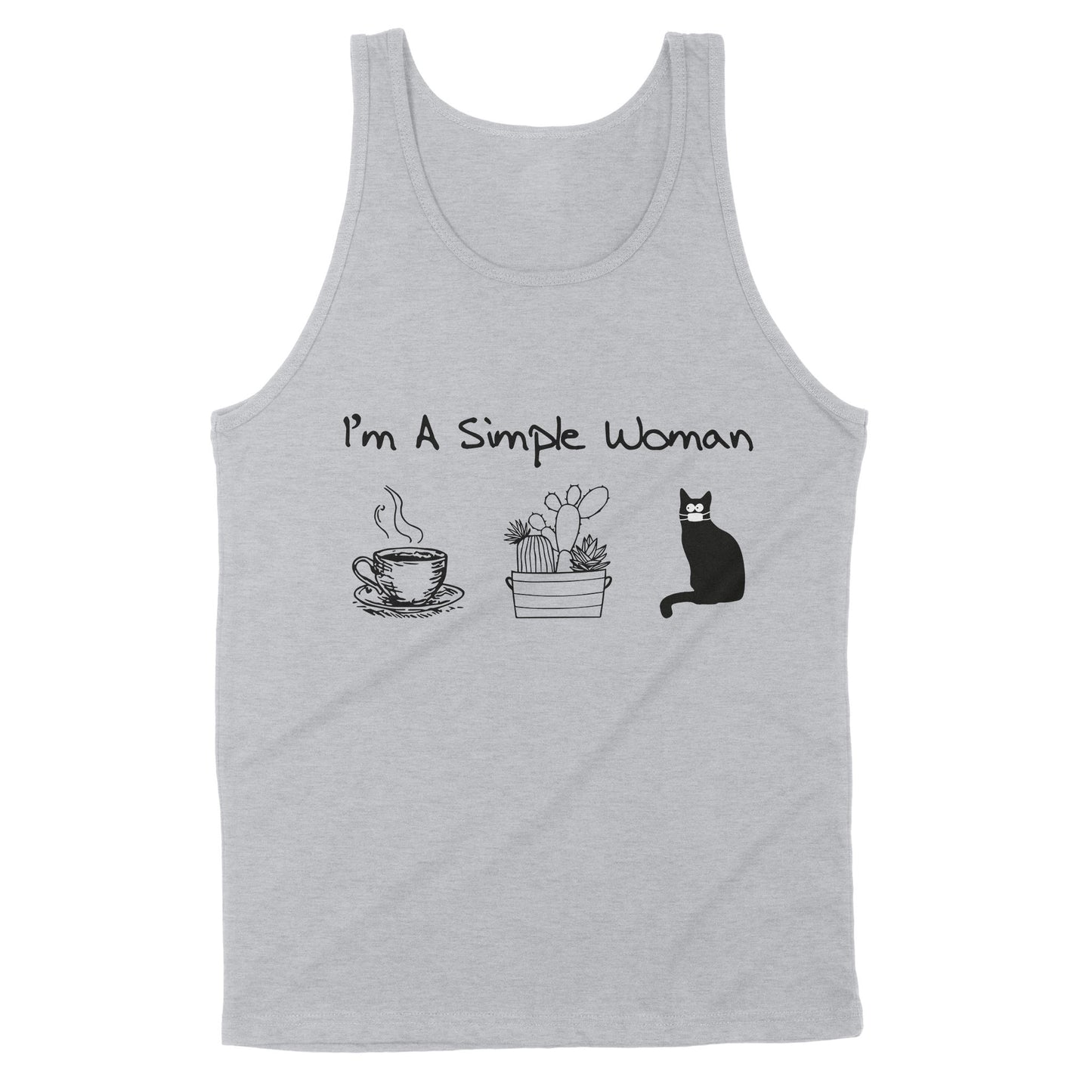 Premium Tank - I’m A Simple Woman Coffee Plants Cat