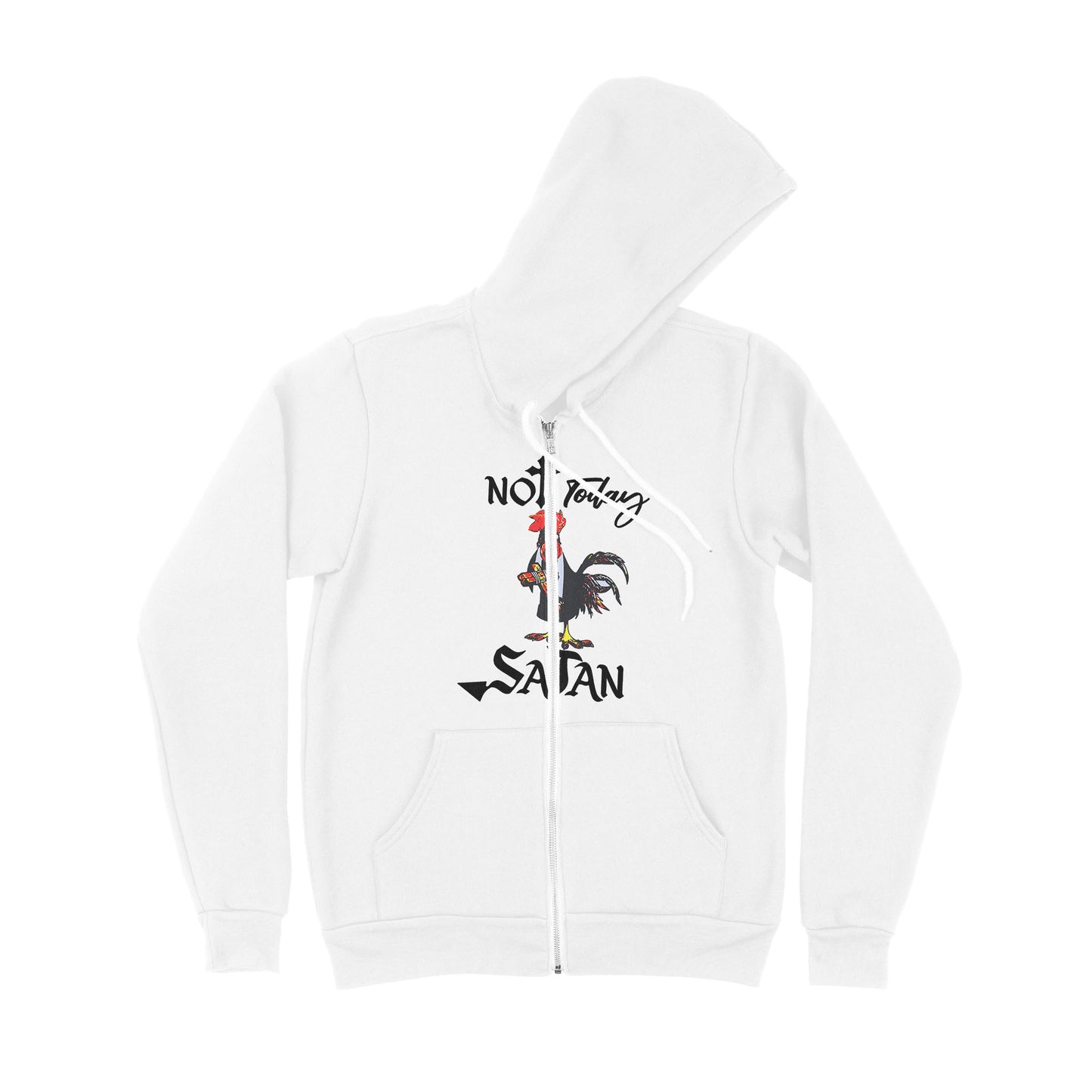 Not Today Satan Funny Chicken - Premium Zip Hoodie