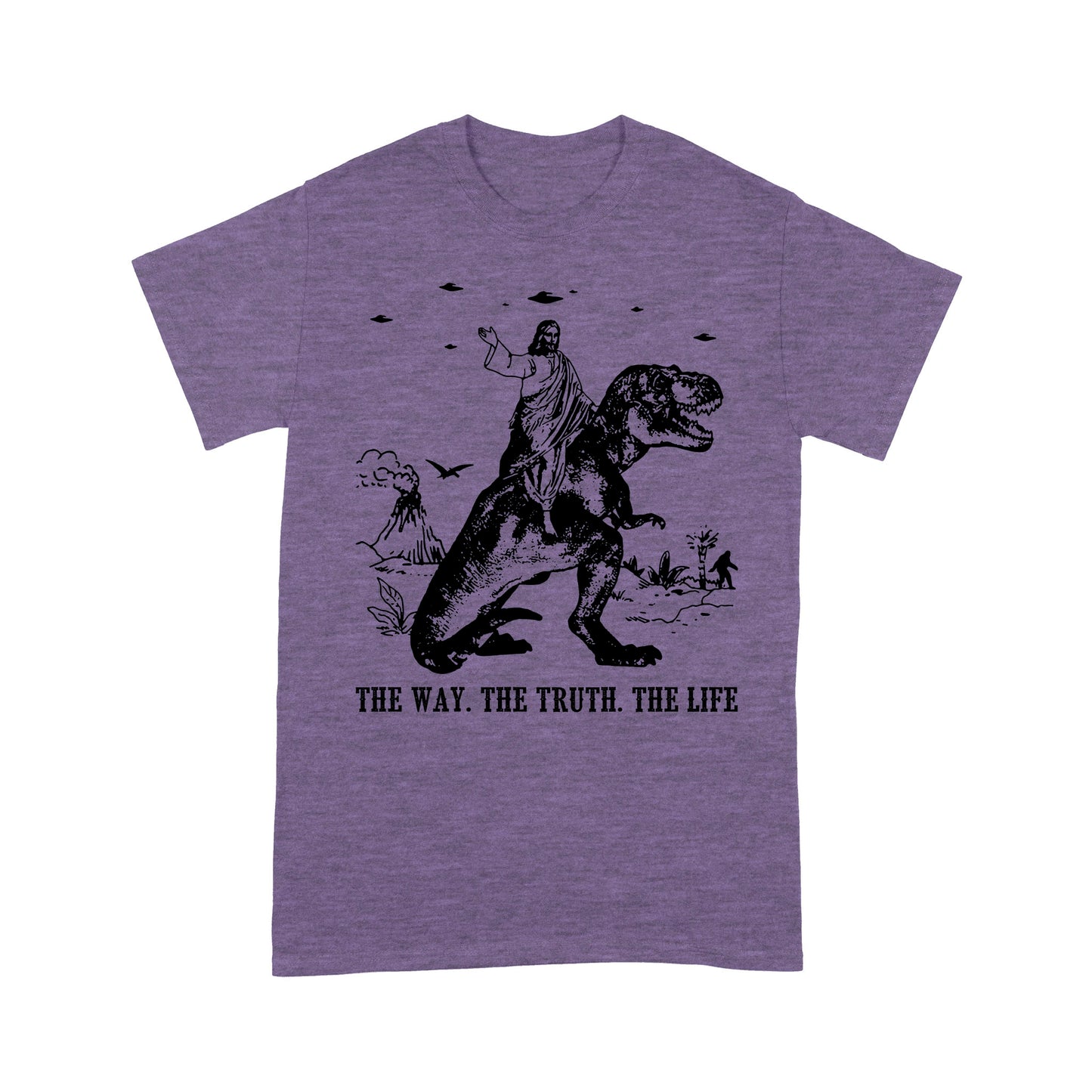 Premium T-shirt - Jesus Riding Dinosaur The Way. The Truth. The Life