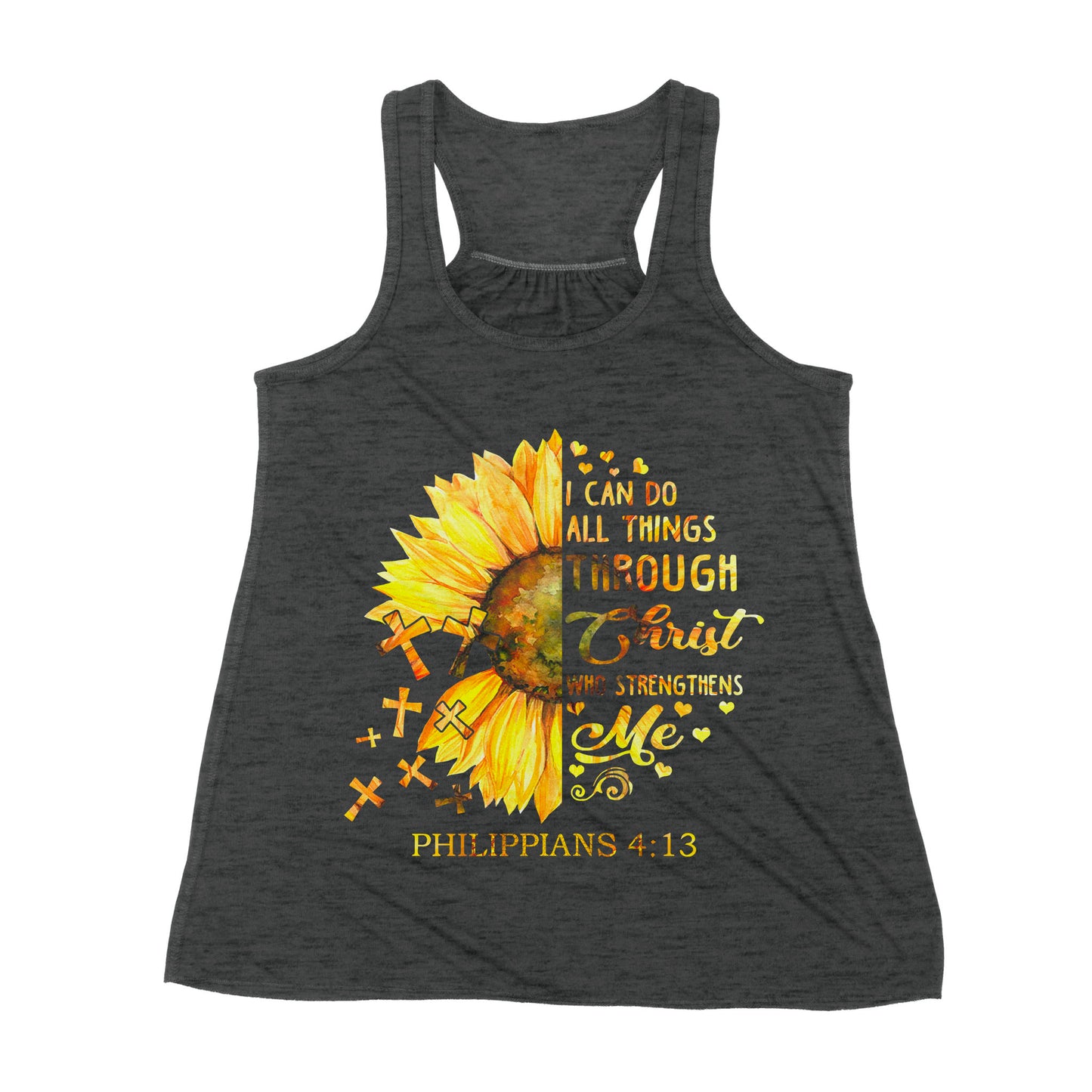 Premium Women's Tank - I Can Do All Things Through Christ Who Strengthens Me Daisy Flower