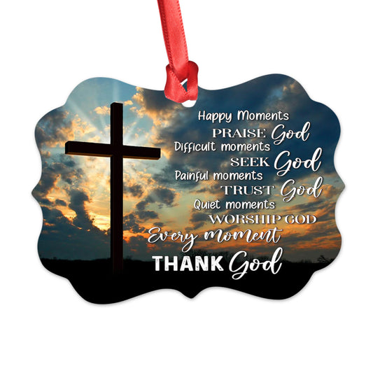 Happy Moments Praise God Medallion Metal Ornament