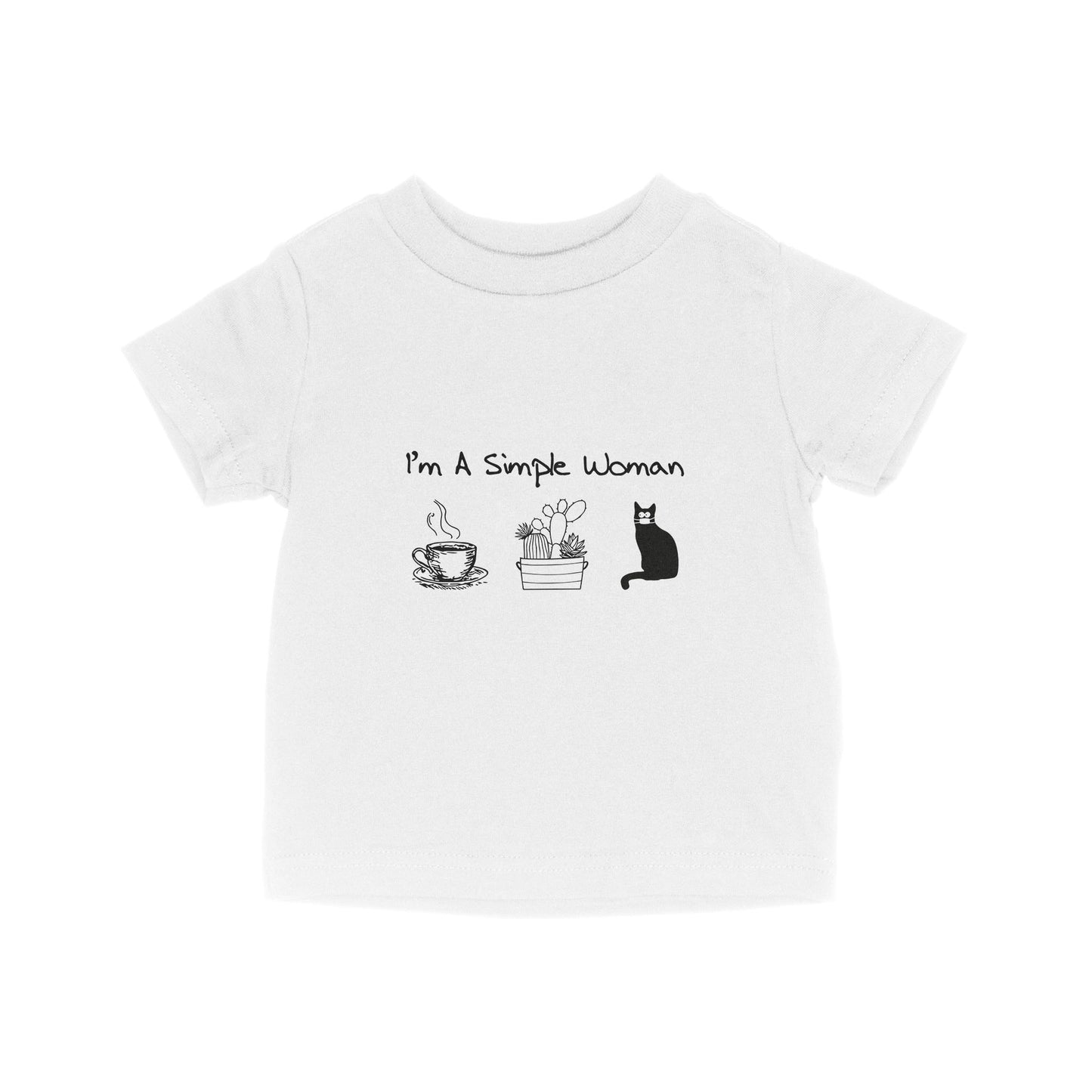 I’m A Simple Woman Coffee Plants Cat - Baby T-Shirt