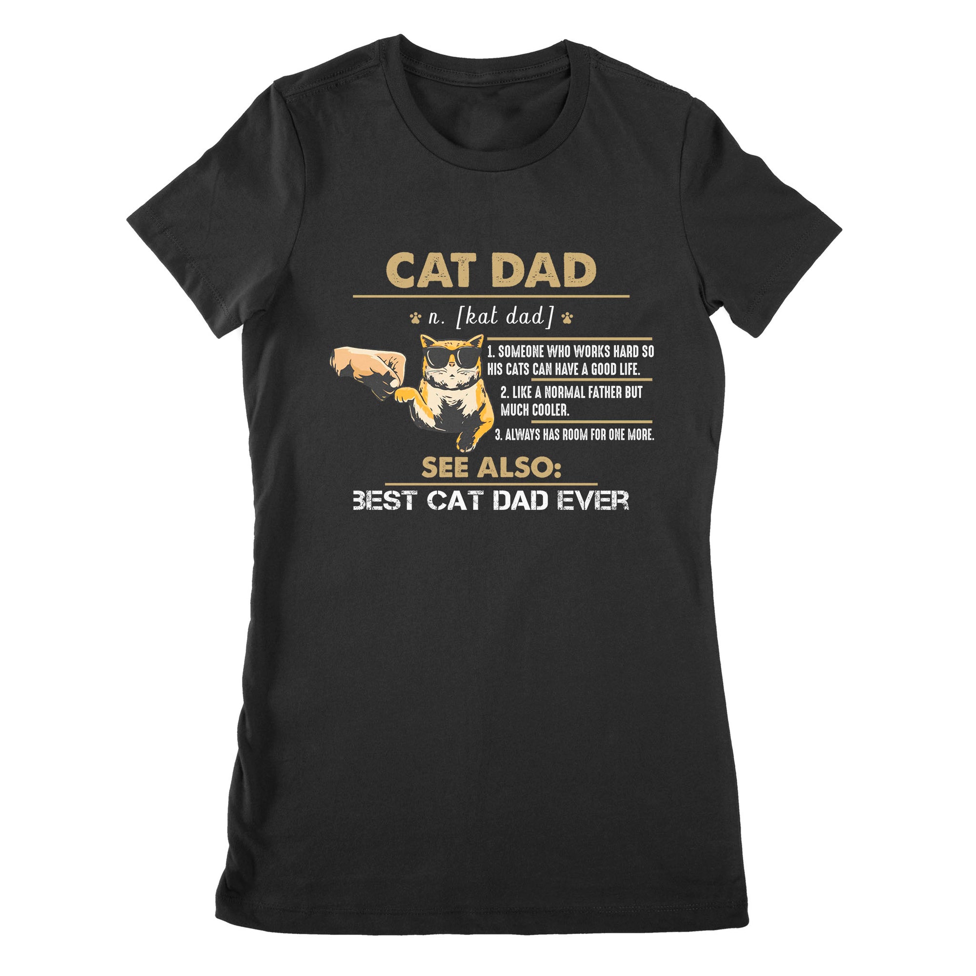 Premium Women's T-shirt - Cat Lover Cat Dad Someone Who Works Hard So His Cats Can Have A Good Life Like A Normal Father But Much Cooler