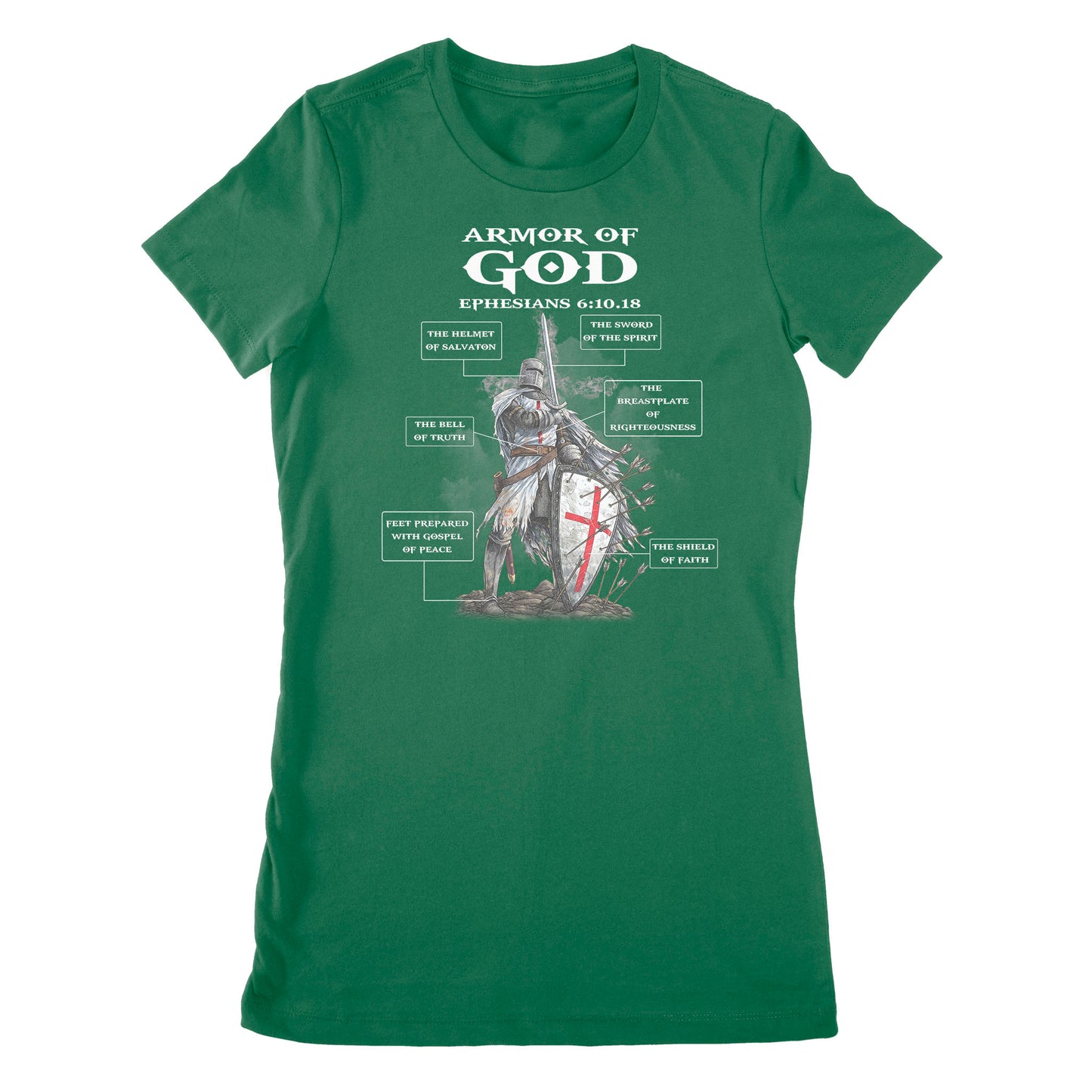 Armor of God Bible Study on Ephesians 6:10-18 - Premium Women's T-shirt