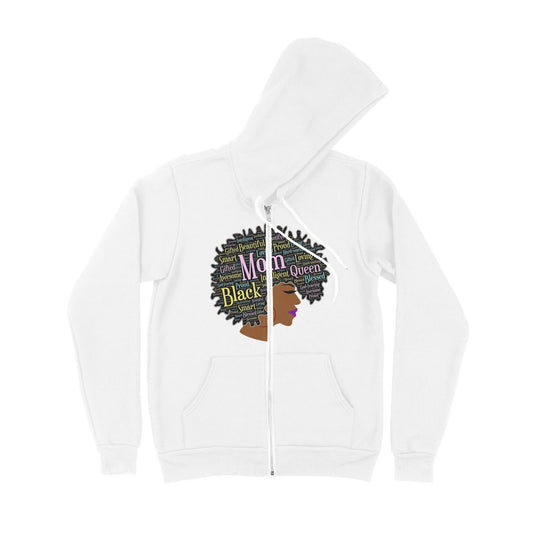 Happy Mother’s Day Black Mom Queen Afro African Woman - Premium Zip Hoodie