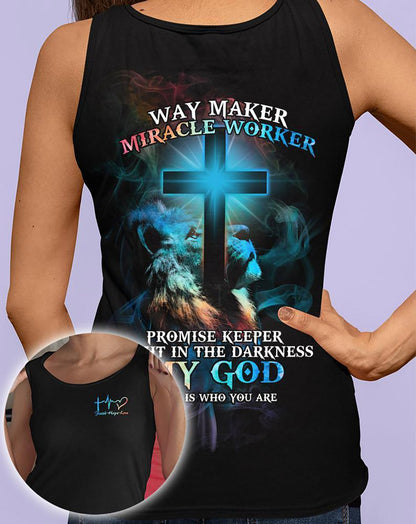 Lion Cross Light Way Maker Miracle Worker Faith Hope Love 3D All Over Print