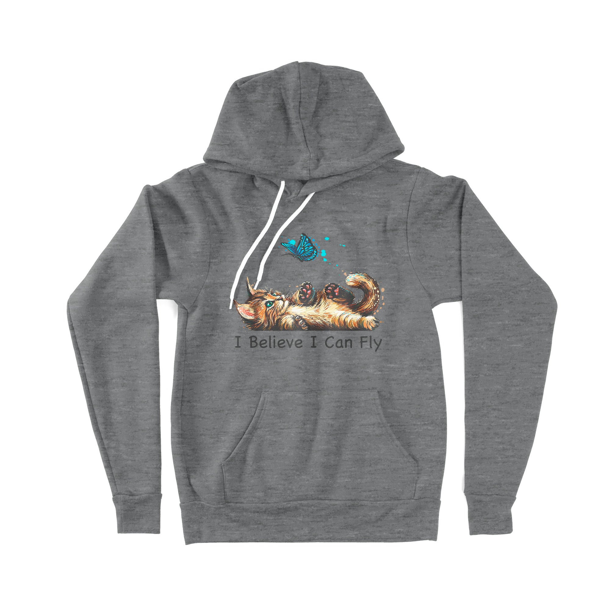 Funny Cat i Believe I Can Fly - Premium Hoodie