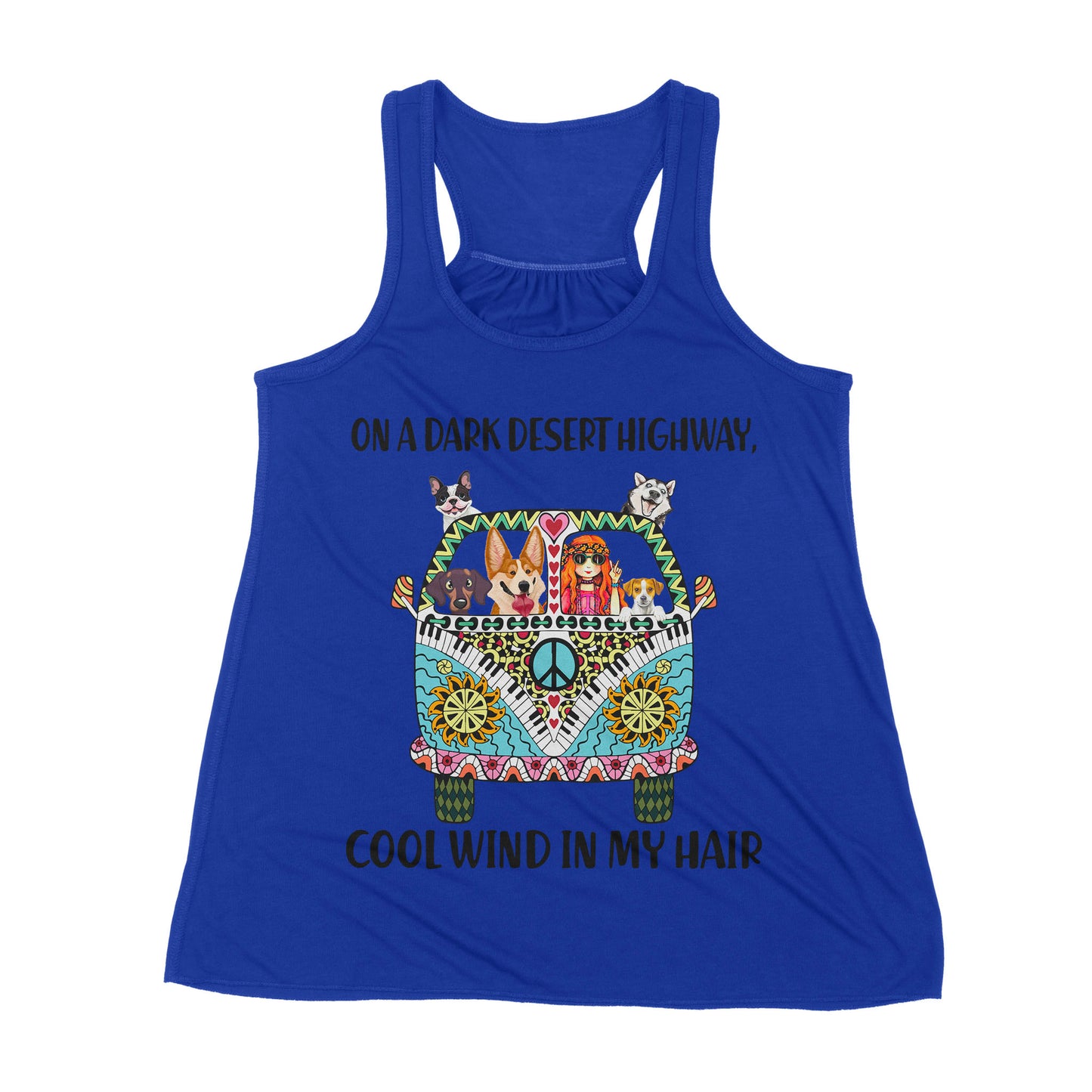 Premium Women's Tank - On A Dark Desert Highway Cool Wind In My Hair Car Hippie