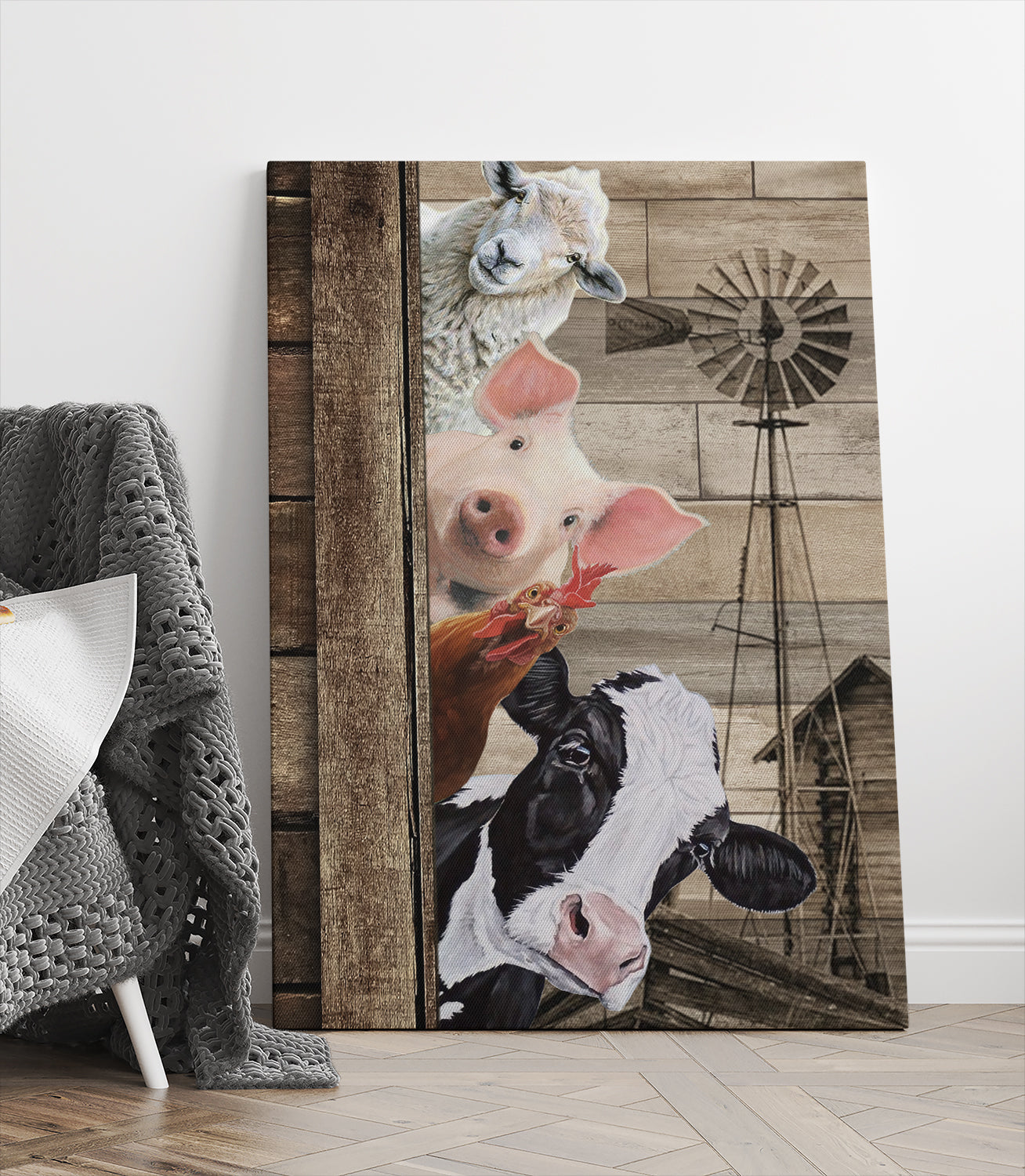 Animal Farm Canvas Gift For Farmer