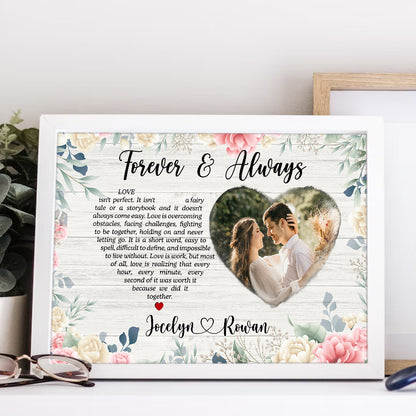 Personalized Couple Photo Poem Forever And Always Love It’s Perfect Custom Couple Canvas Prints