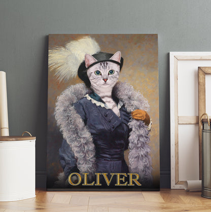 Personalized Cat The Foxy Lady Portrait  Digital File Canvas Prints And Poster