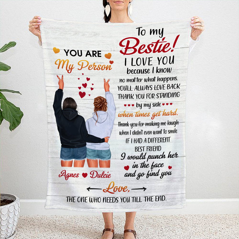 Personalized To My Bestie You Are My Person Gift For Besties Blanket